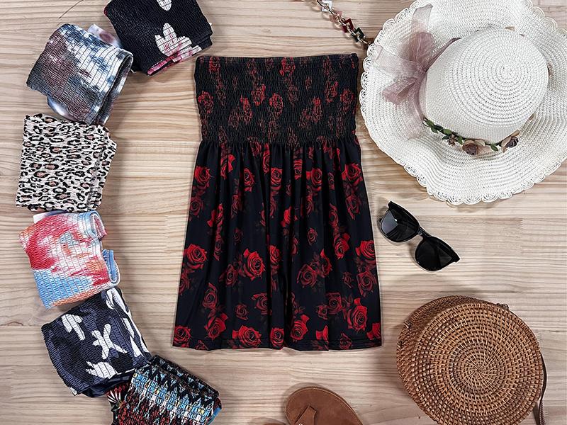 Women's Strapless Sleeveless Tube Tops Pleated Stretch Tunic Tanks Summer Blouse Cami Shirt Womenswear Bridal Basic Black Fitted Minimalist