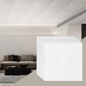 VEVOR Ceiling Tiles, 12-Pack 24x 24 in, Drop Ceiling Tiles Premium PVC Sheet, Easy Installation/ Cutting Plastic Glue-up Ceiling Tile, Ceiling Covering for Home/Office Decoration, White Echo Pattern
