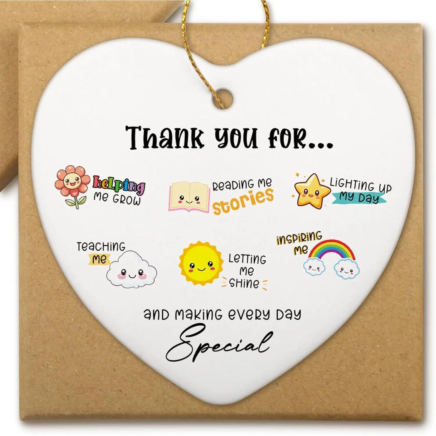 Thank You for Helping Me Grow Teacher  Appreciation Ornament for     Teachers End of Year  of School  Christmas Tree Decorations