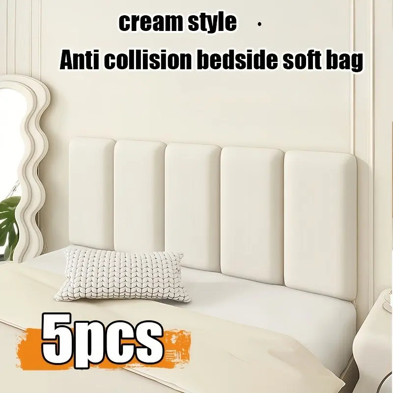 5pcs High-Quality Leather-Like Wallpaper, Thick 3D Texture, Self-Adhesive, Reusable, Soundproof, Waterproof, for Living Room, Bedroom, Office, Self Stick Wallpaper
