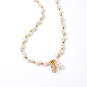 Goldcolor & White Bead Outfit Decor Accessory, Peanut Dangle Carries Blessings for Good Things Coming