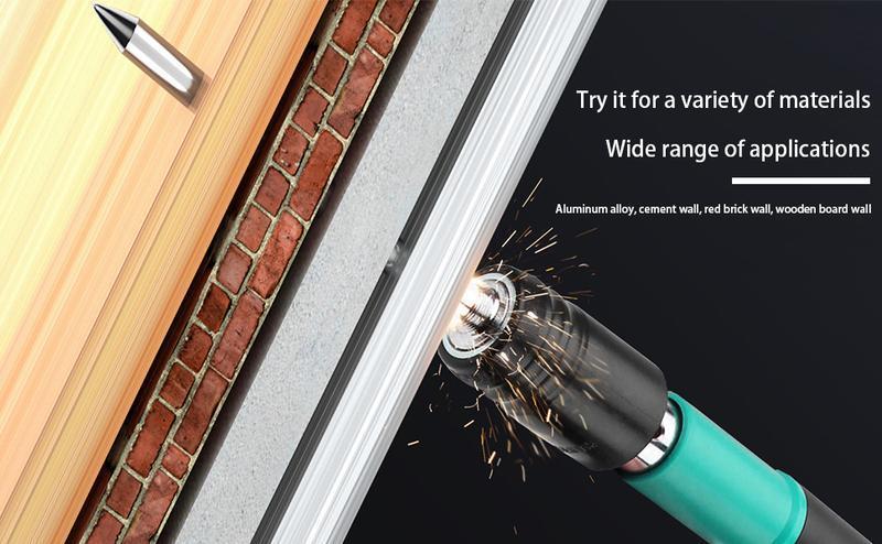 Concrete Nail Gun Kit with 50pcs Nails 5 Speed Adjustable Manual Steel Nail Gun for Red Brick & Concrete Walls Portable Impact Nailgun Metal Low Noise Household Decor