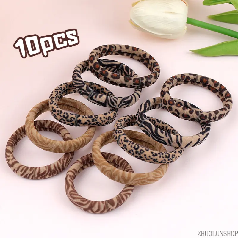 High Elastic Leopard Print Hair Ties, Thickened Wide Ponytail Holders, Cute High-Appearance Hair Scrunchies, Women Gentle Hair Bands Without Hurting Hair