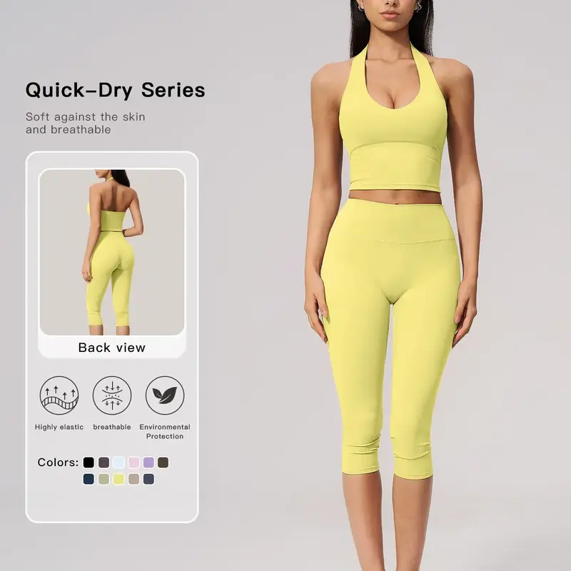 New Women's Yoga Set, Quick-Dry Peach Butt Tightening Waist Trainer, Breathable Fitness Running Outdoor Sports Wear, Fitness Apparel