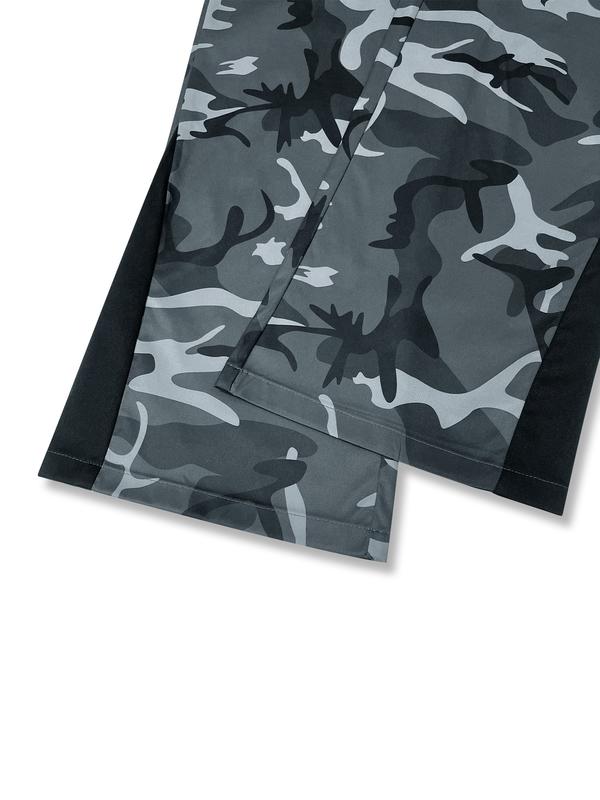 Men's New Camo Pants Fashion Outdoor Wide Leg Pants Large Pockets Decorative Woven Flare Pants Suitable for Young Casual Wear