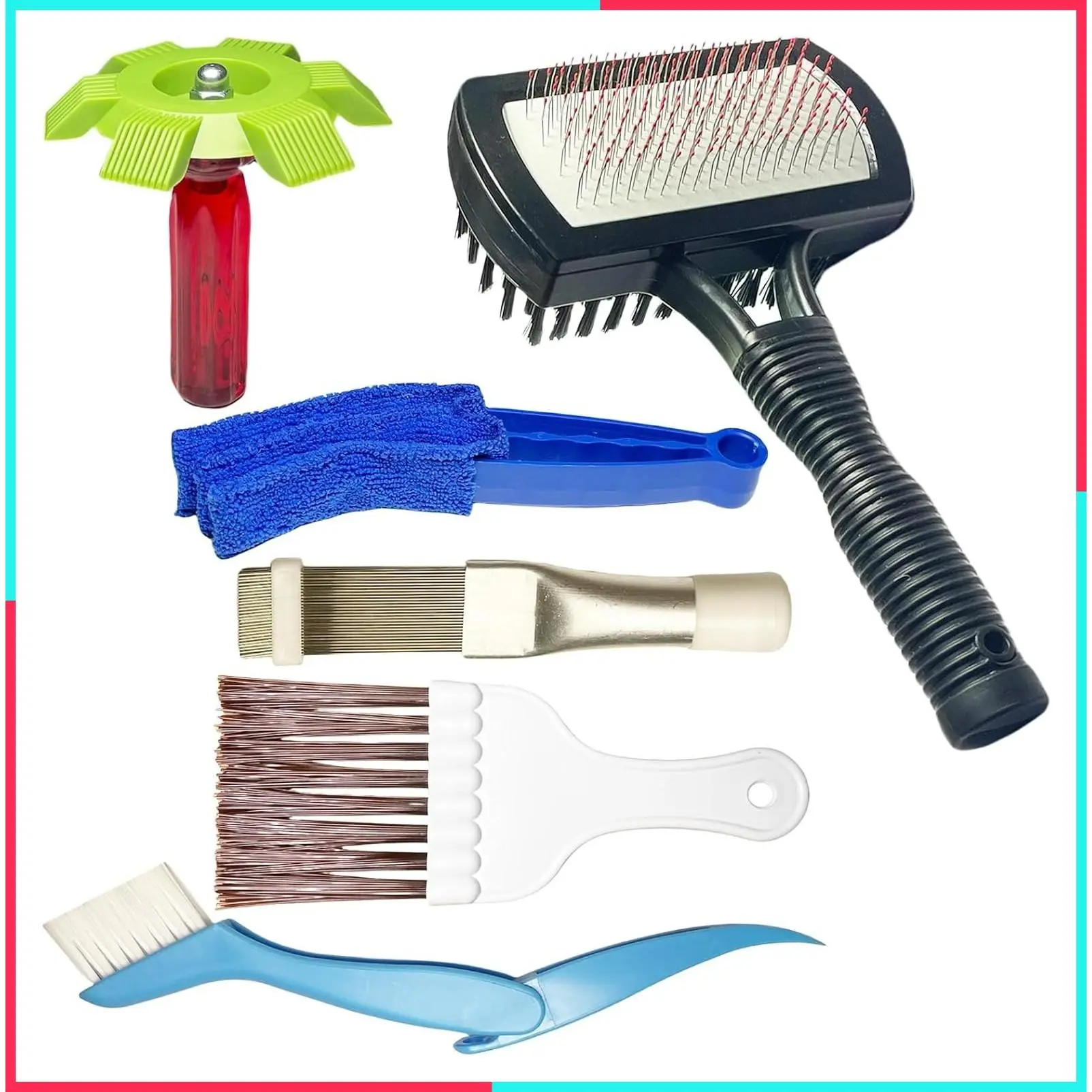 Air Conditioner Fin Cleaning Kit with HVAC Coil Cleaner, AC Fin Comb and Brush Set