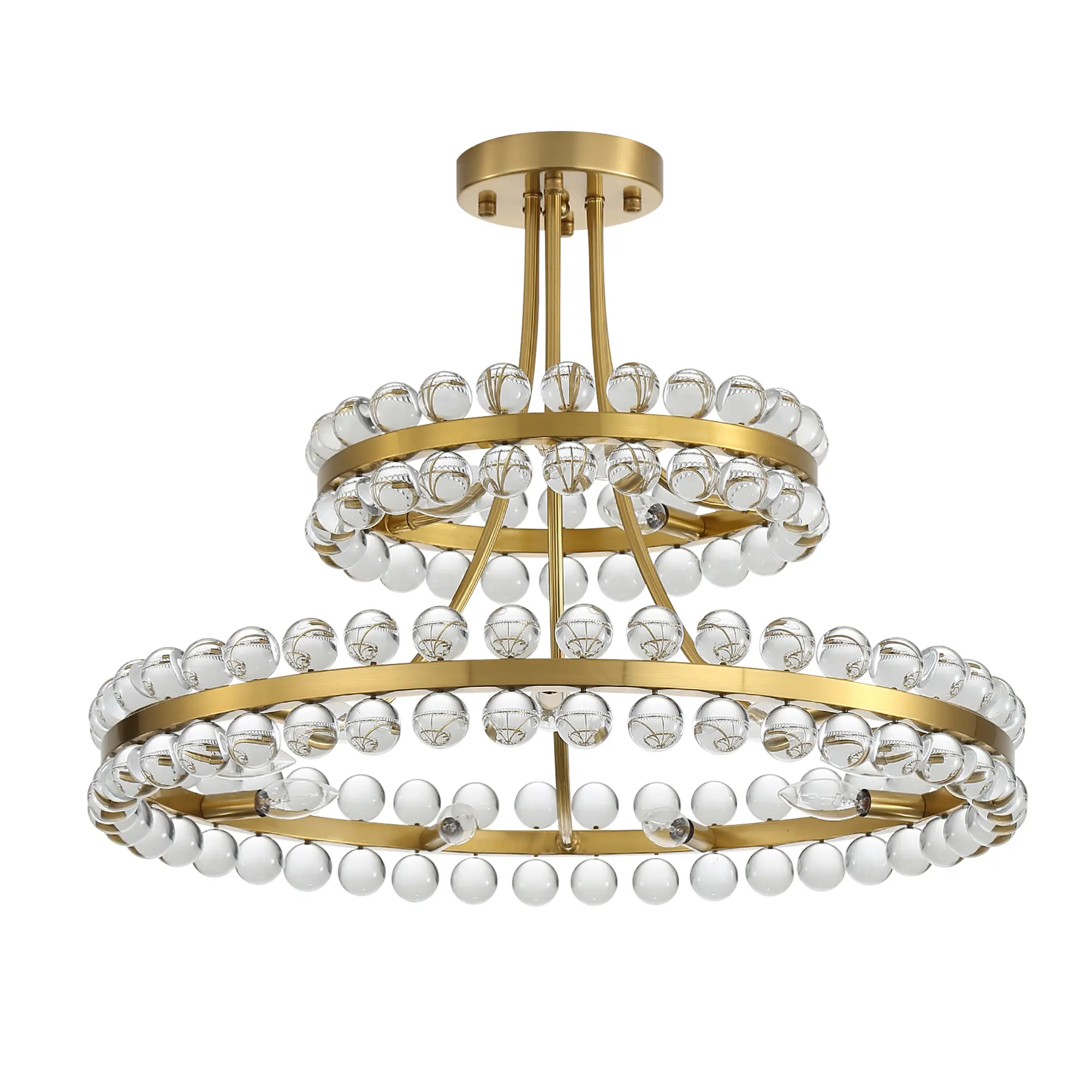 ARCH 27-Inch Luxury Crystal Ball Chandelier Modern Pendant Light Fixture 12-Light E12 Sockets Bronze Metal Crystal Ceiling Hanging Lighting for Dining Room Living Room Bedroom Foyer Entryway Kitchen Island Hallway, Bulb Not Included