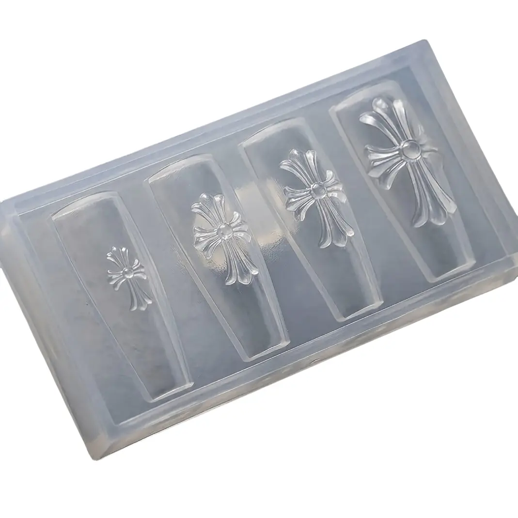 Crocs Cross Nail Art Mold, New Gothic 3D Relief Print Tool, Trendy Manicure Template, Instagram Favorite, Unique Design
