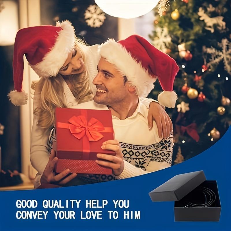 Men's Fashion Faux Leather Belt with Automatic Alloy Buckle Black Business Belt for Jeans Trousers Adjustable Buckle Ideal Gift for Father or Husband Sophisticated Durable Comfortable