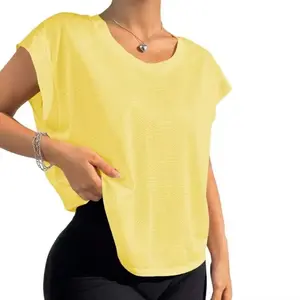 Backless Openwork Breathable Loose Sports Top Lightweight Stretchy Yoga Fitness Daily Workout Wear