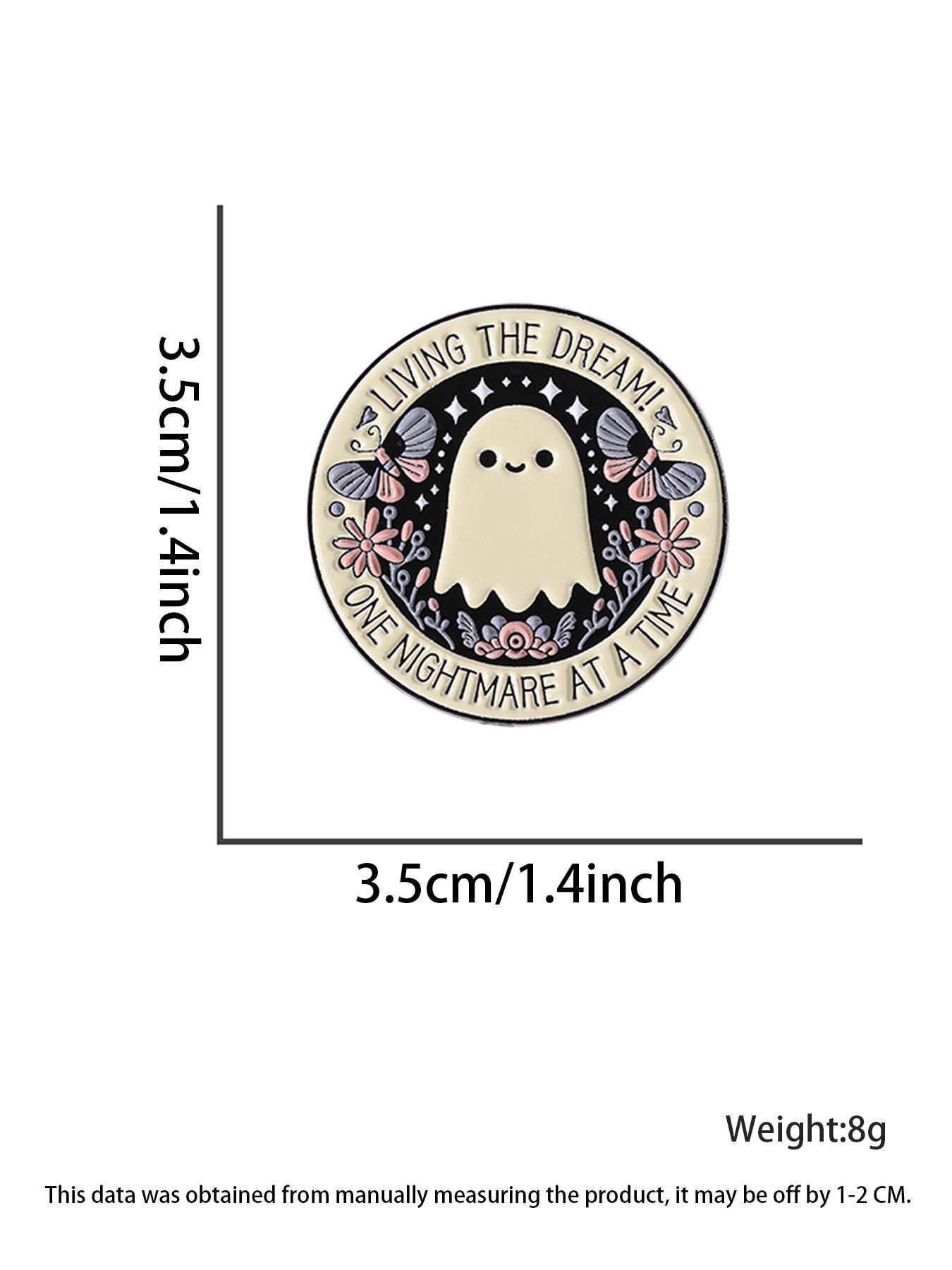 Cute Ghost Design Brooch, Fashion Brooch for Women & Men, Enamel Pin Suitable for Backpacks, Jeans, Scarves, Hats Decoration, Casual Alloy Accessories for Daily Wear, Flower Brooch Pin