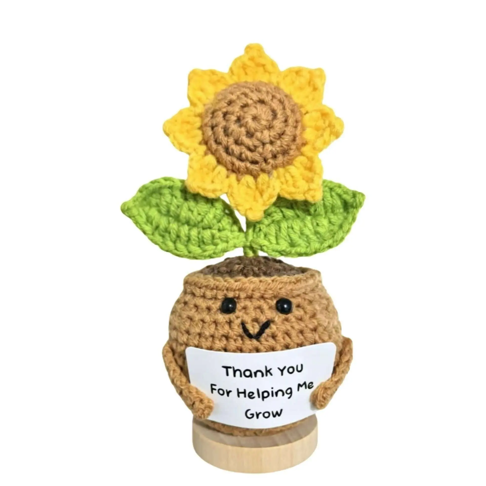 1pc A Handmade, Exquisitely Crafted, And Adorable Sunflower Gift; A Purely Handmade, Inspiring Toy Doll, Suitable for Placing On A Desk To Encourage Yourself, Colleagues, Classmates, Teachers, Nurses, Or As An Emotional Support Ornament.