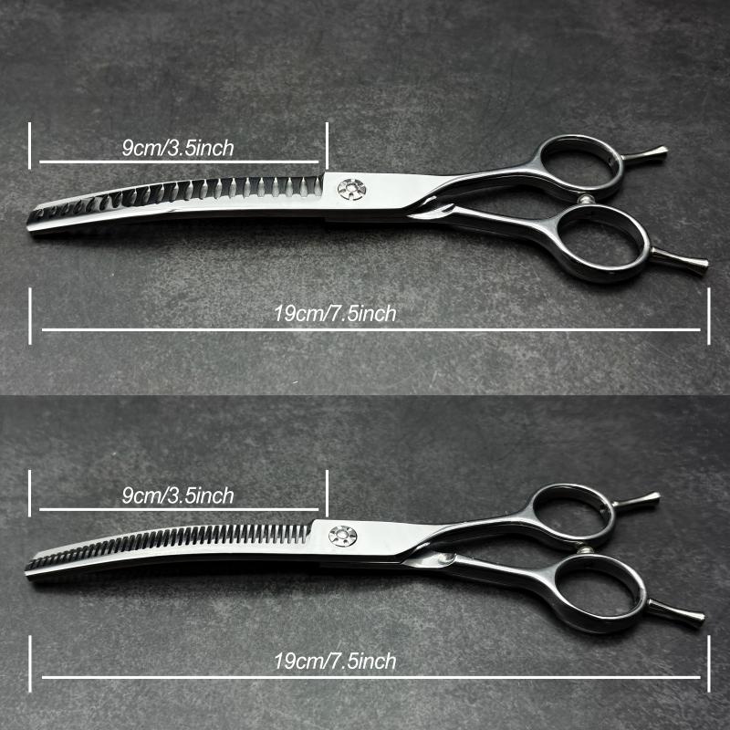 Wingsbro Professional Pet Grooming Scissors, Curved Arc Design, Suitable for Pet Hair Trimming, Thinning, Styling, 1 Piece