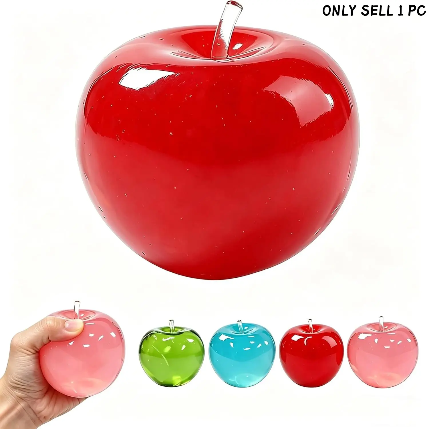 Apple Squishy Fidget Toy, Slow Rising Stress Ball, High Density Sensory Squeeze Fruit, Anxiety Relief, Party Favors Gift, Squishy Stress Balls