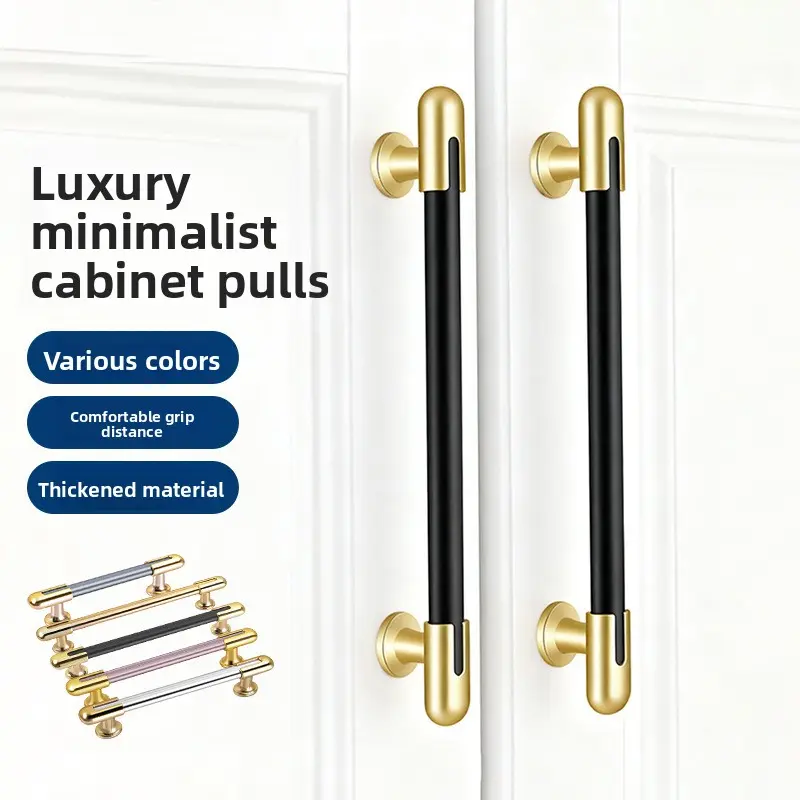 20 aluminum alloy handles, dual-color luxury cabinet door handles, extended drawer pulls, wardrobe door handles, long bar door handles, easy-to-install hardware handles, suitable for wardrobes, cabinets, shoe cabinets, desks, etc.