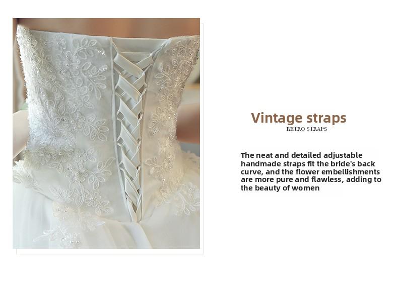 2026 New Style White Lace Strapless Wedding Dress with Train for Petite Brides, Simple, Ethereal & Forest-Style