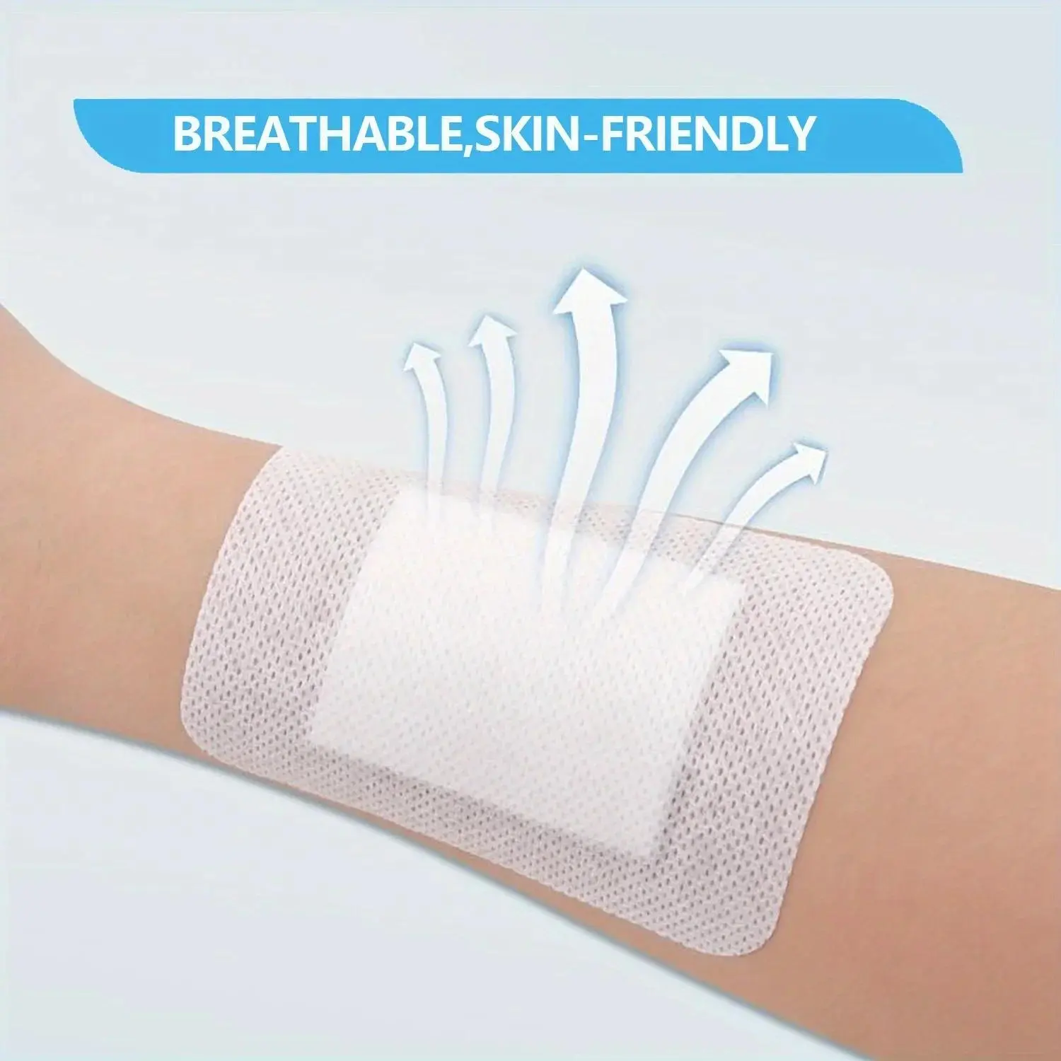 40PCS Rectangular Non-woven Medical Adhesive Wound Dressing Band Aid Set, 6 * 7Cm, Easy-Tear, Protective Home Care Supplies for Household Use