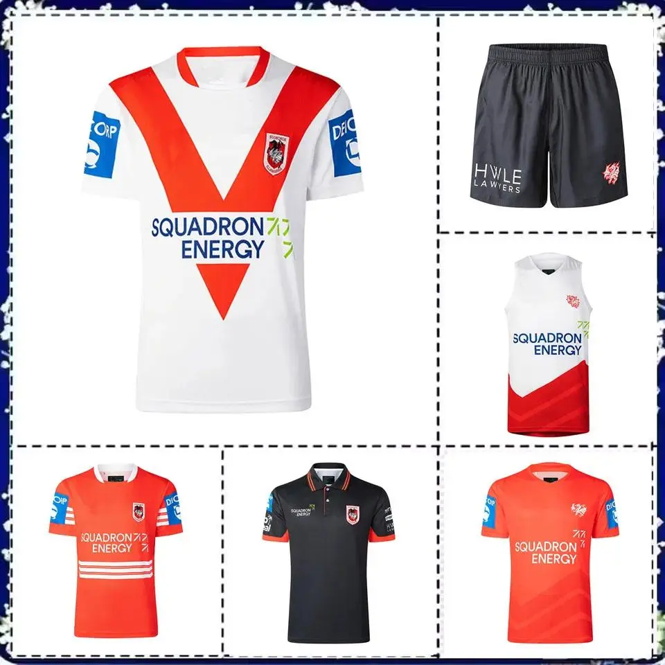 Men's 2026 Rugby Jersey - St George Illawarra Dragons Home Shirt, Red V Supporters Training Wear, Sizes S-5XL, Xxl, Linen Blend, 2026 Jersey, 4Xl, Male, Football Fashion, Supporter Wear