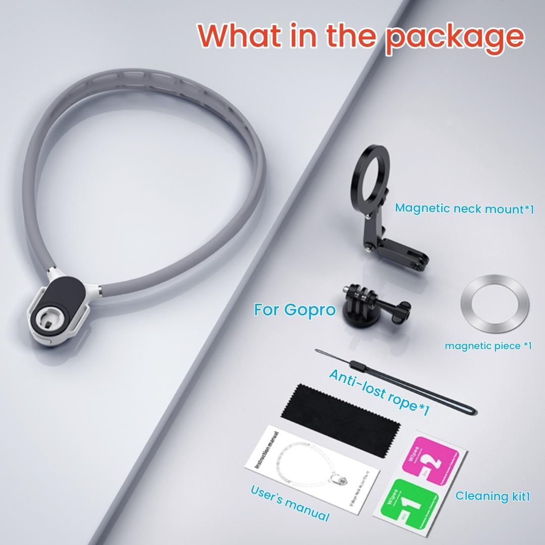 Magnetic Neck Mount, Hands-free Secure Holder for Phones, Suitable for Vlogging, Compatible with iPhone 15/14/13/12 Series, Cell Phone Mount #GLOBAL PICKS