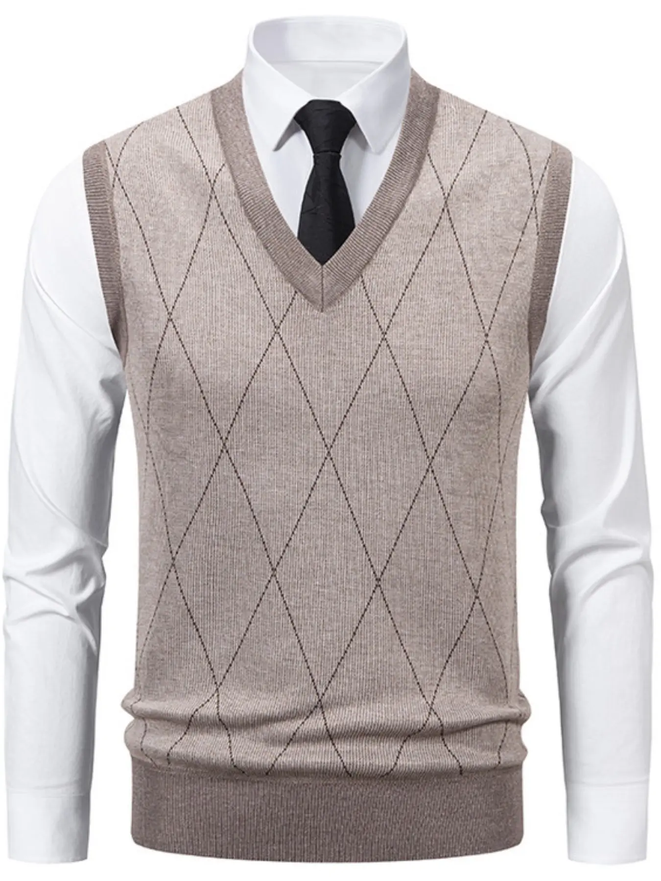 Versatile Rhombus Knit Vest, Perfect for Layering or Wearing Alone, Stylish Innerwear Option, Ideal for Various