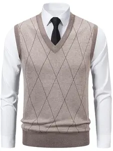 Versatile Rhombus Knit Vest, Perfect for Layering or Wearing Alone, Stylish Innerwear Option, Ideal for Various