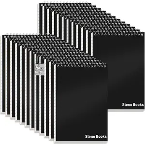 24 Pcs Steno Pads 6 x 9 in Top Spiral Notebook Bulk Pack Note Pad 1440 Total Sheets Gregg Rule Steno Notebooks for School Office Home Students Teachers Organized Daily Notes Planners