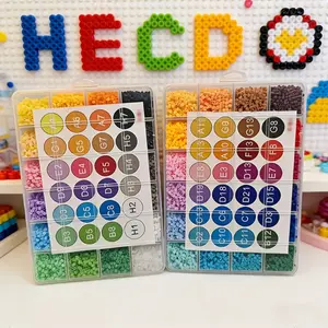 1 Box 24 Colors Fuse Beads Kit Approx.12000Pcs, 3D Pixel Puzzle Beads for Handmade Decoration, Premium DIY Perler Beads Refill Pack for Jewelry Making, Handcraft & Art Projects