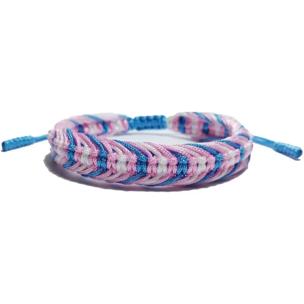 LGBTQ Rainbow Pride Bracelets for Women Men  Bulk Rainbow Pride Parade Wristband Transgender Pansexual Nonbinary Asexual Gay & Lesbian Macrame Style Rope Woven Bracelet