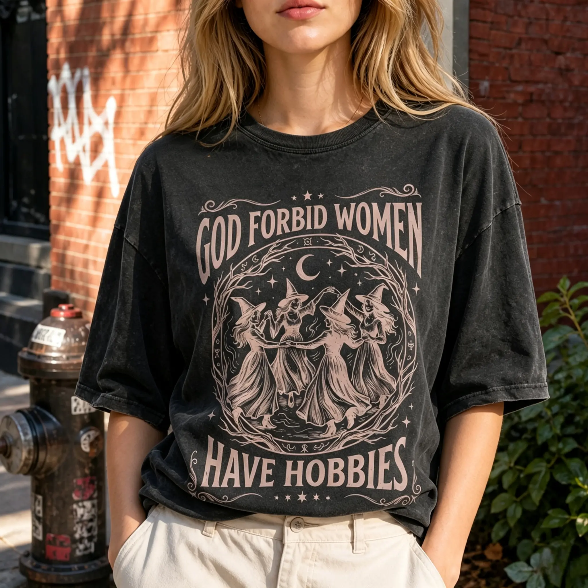 Two Sided Owens Sisters Apothecary EST 1986 Witchy Herb Graphic Washed T-Shirt, Practical Magic Witch Vintage Casual Top, Everyday Halloween Outfit, Birthday Gift For Friends, Witchy Herb Lover Unisex Short Sleeve Apparel