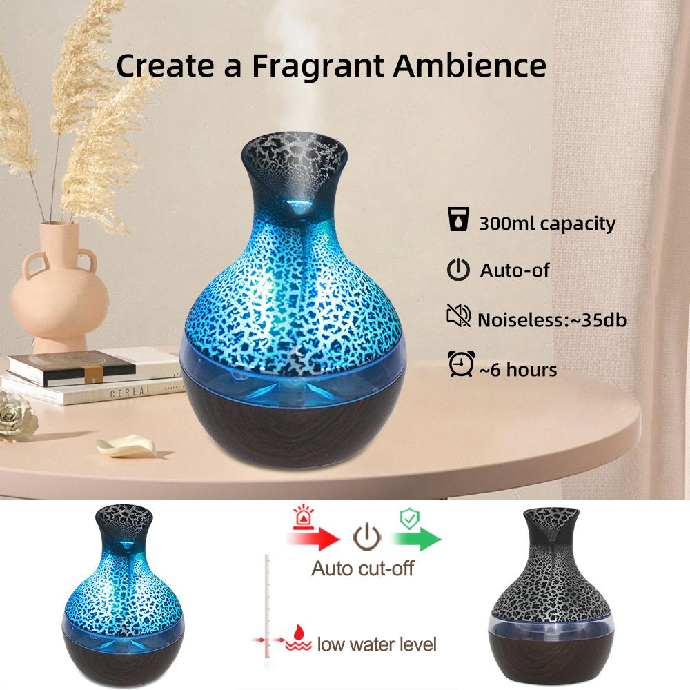 Remote Control Aromatherapy Diffuser 300ML with 2 Essential Oils USB Cold Mist Humidifier 7-Color Lights Super Quiet for Home Office Ideal Gift Remote Control Aromatherapy Diffuser 300ML with 2 Essential Oils USB Cold Mist Humidifier 7-Color Lights Super Quiet for Home Office Ideal Gift