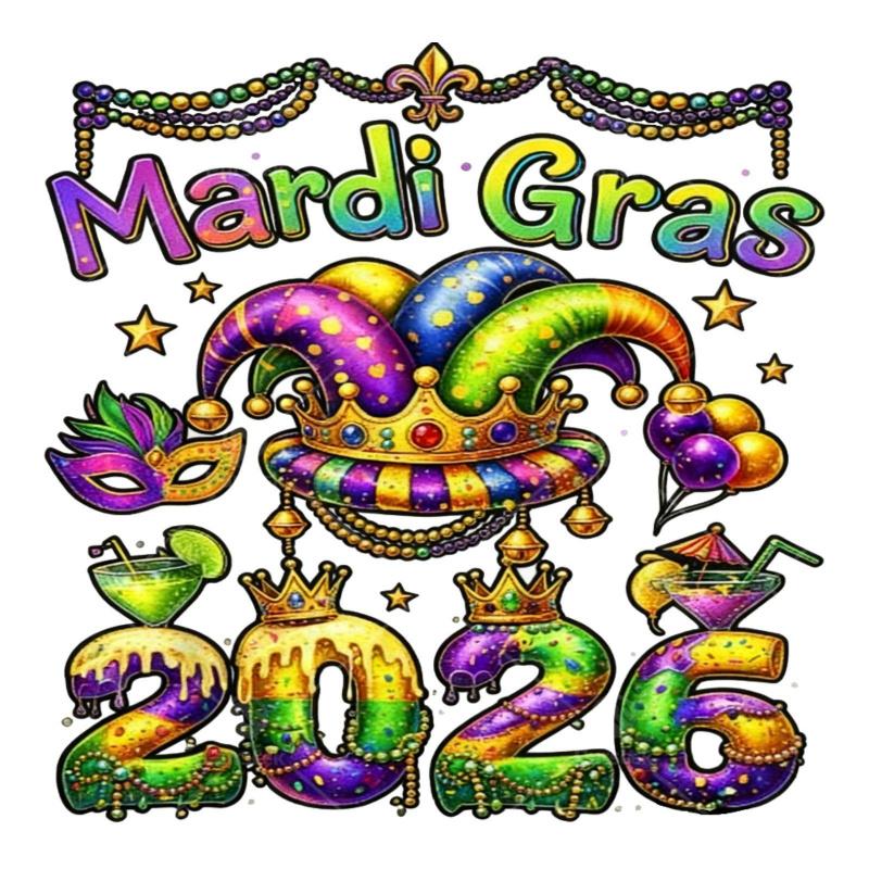 4 Pack 2026 Carnival Madagascar April Fools' Day Beads Parade Chest Logo Iron On Patches for Clothes Bags New Style Decor Iron-on Adhesive DTF Transfer Ready to Use