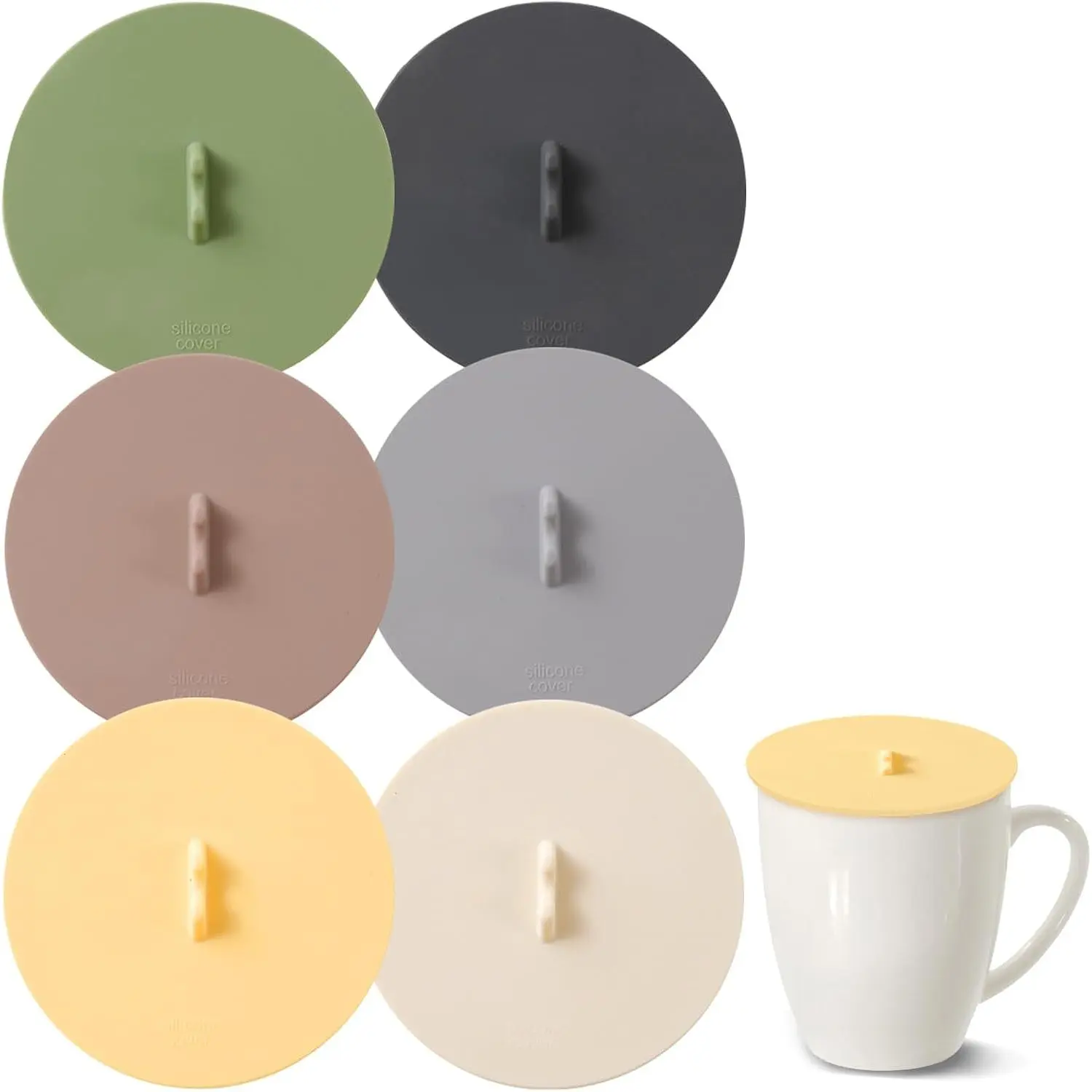 6 count   for Cups, 3.9in/10cm  Cup Covers for Drinks  Mug Cover Lid  Coffee Cup Lid  Glass Covers  Cup Covers for Steeping
