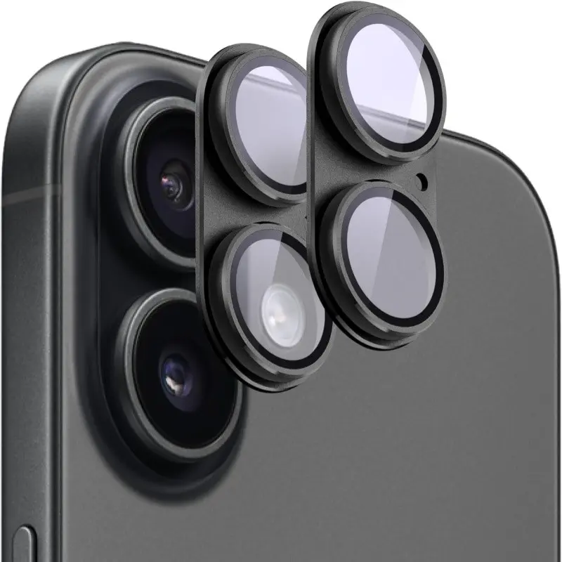 Two-Pack iPhone 17 Camera Lens Protectors, 9h Tempered Glass, Metal Plate Cover, Bubble-Free, High Clarity, Easy Installation