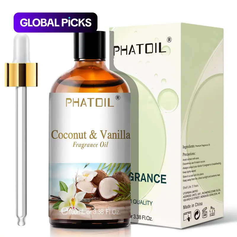 Coconut & Vanilla Essential Oil, 1 Count Pre-diluted Essential Oil for Diffuser & Humidifier, Oils For Diffusers For Home, Scented Oils, Home Fragrance Products, for Skin Care & Candles & Soaps Making, Room Scents #GLOBAL PICKS