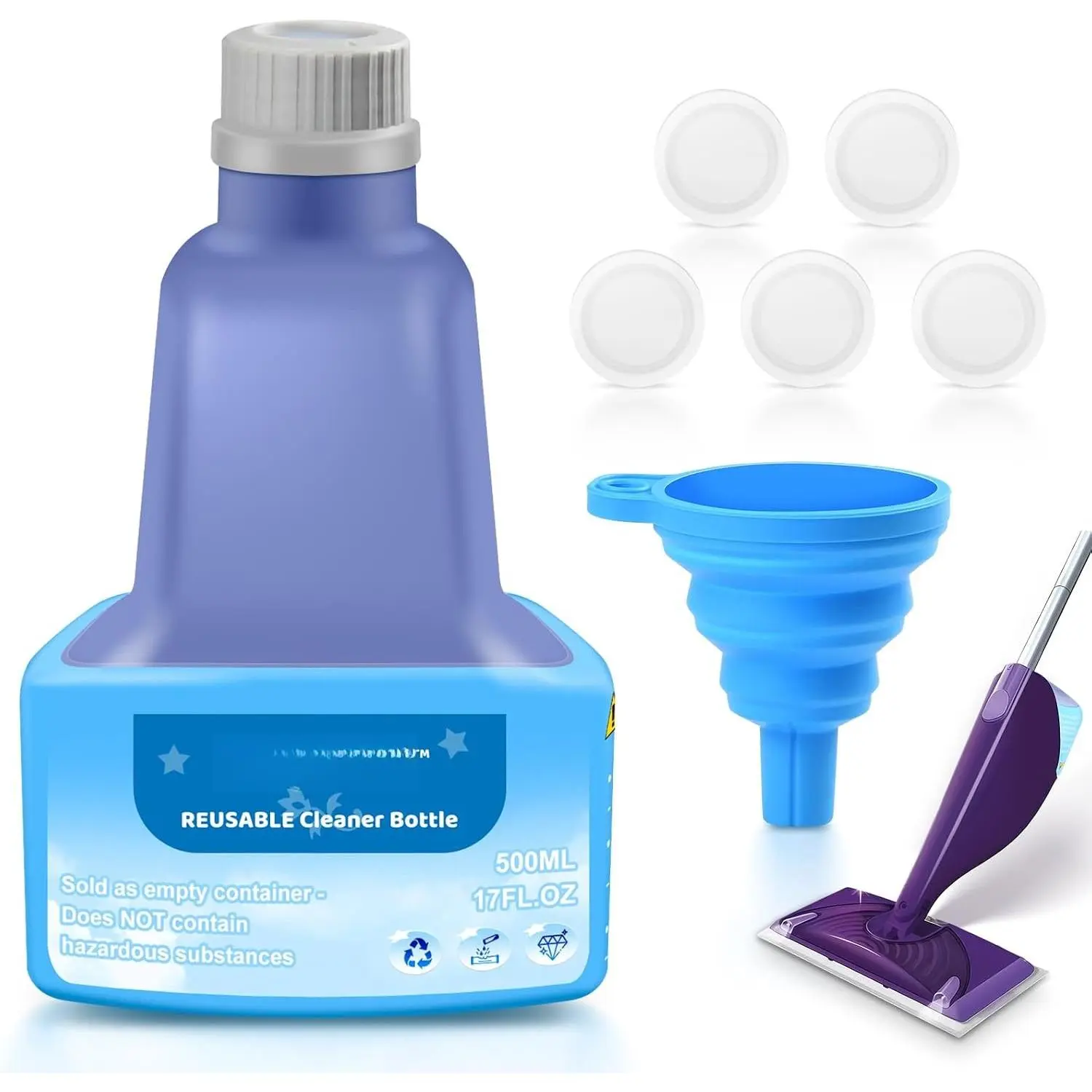 Refillable Bottle for ® Wet Jet™ Mop - 500ml | 17 FL OZ, Leak-Proof HDPE Solution Bottle, Empty, Not for Power mop