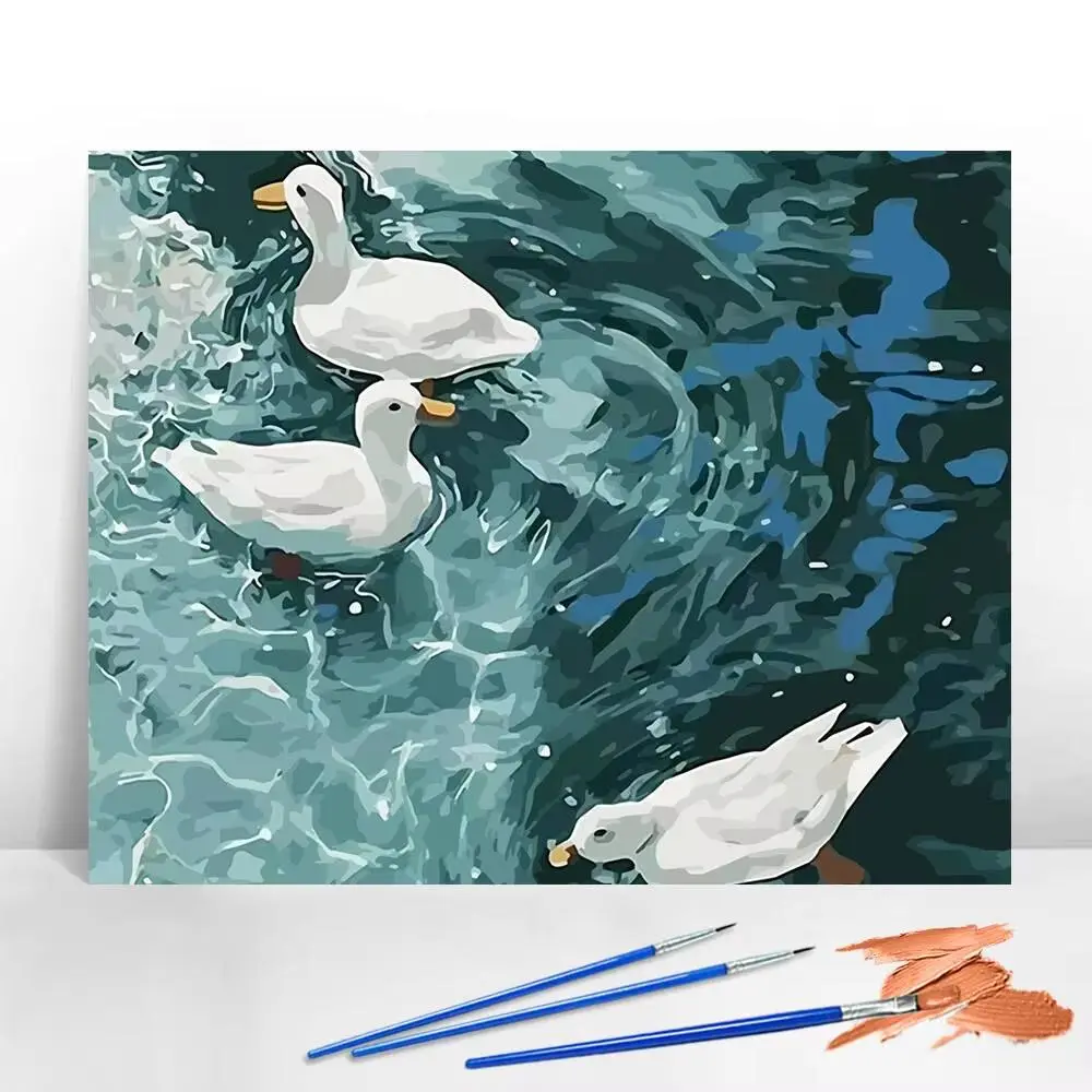 DIY Paint By Numbers Duck Canvas Kit, Digital Oil Painting Craft Supply for Mother’s Day, Valentine’s Day, Birthdays, Farmhouse Home Decoration (Toys & Hobbies)