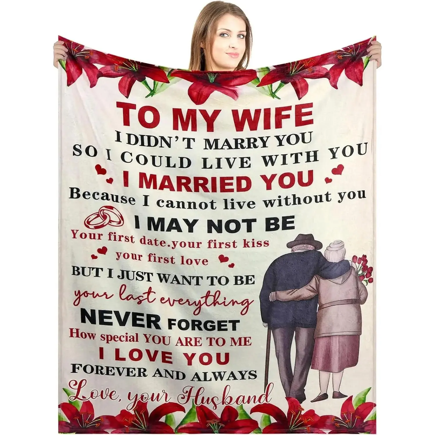 [SummerVibes] Gifts for Wife from Husband to My Wife Blanket Christmas Gifts for Wife Wedding Anniversary Valentines Day Gifts Romantic Gifts Wife Gifts for Birthday Gift Mother's Day