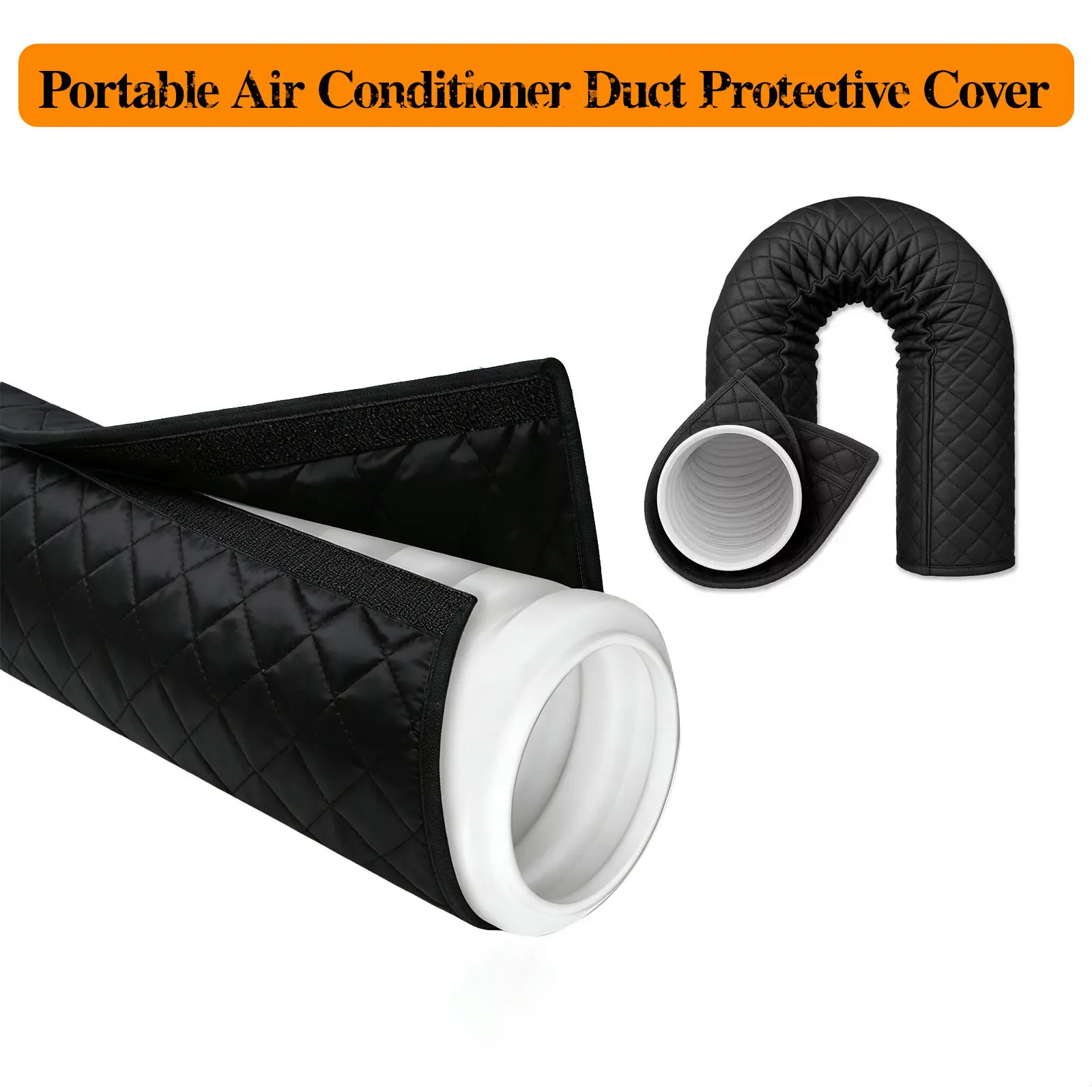 1pc Portable Air Conditioning Duct Protective Cover, Portable Air Conditioning Duct Insulation Sleeve, Suitable For 12.7-15.24 Cm Diameter Exhaust Pipes. Effectively Protects Air Conditioning Hoses And Accessories. Adjustable For Easy Fitting