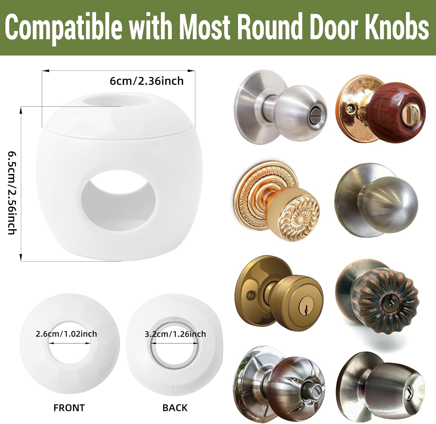 Safety Door Knob Covers 4 Pack   Proof Door Knob Locks  Proof Door Handle Protector for  Universal Fit Easy Grip Lockable Design No Tools Needed