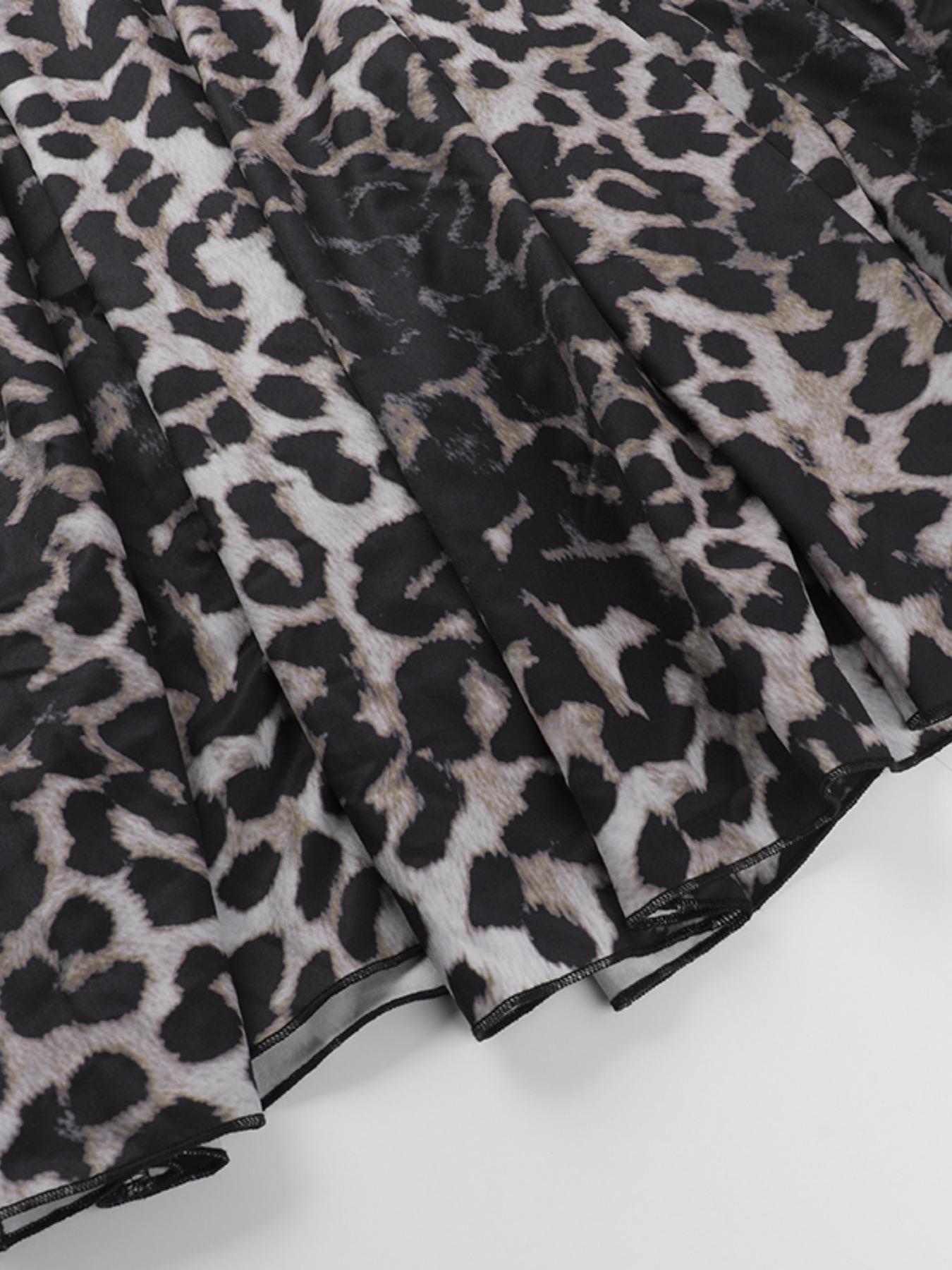 Women's Elegant Sexy Casual Chic Sleeveless Leopard Print Backless Maxi Dress, Sleeveless Slim-Fitting Fashion, Spring & Fall Wear