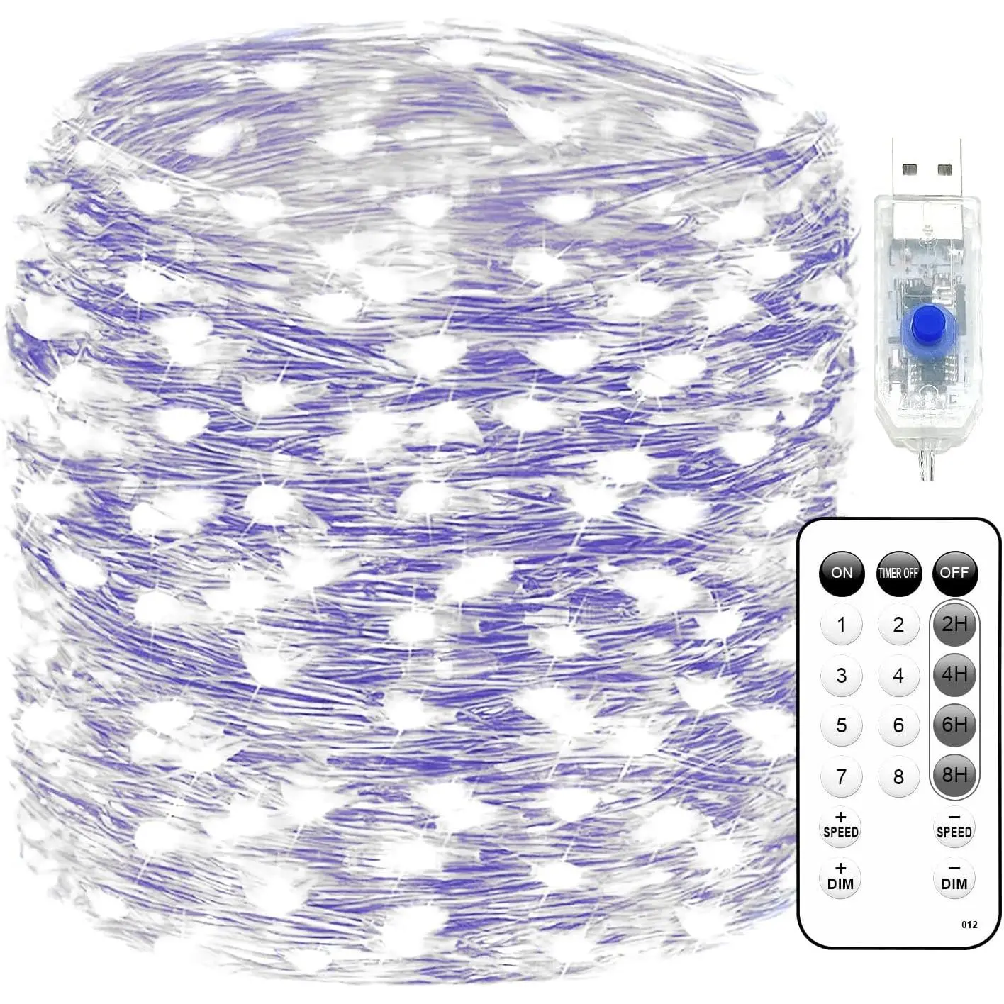 Lights 66ft 200 LED USB String Lights Plug in Wire Lights with Remote and Timer 8 Modes Waterproof Lights DIY Party Wedding Christmas Decoration(Cool White)