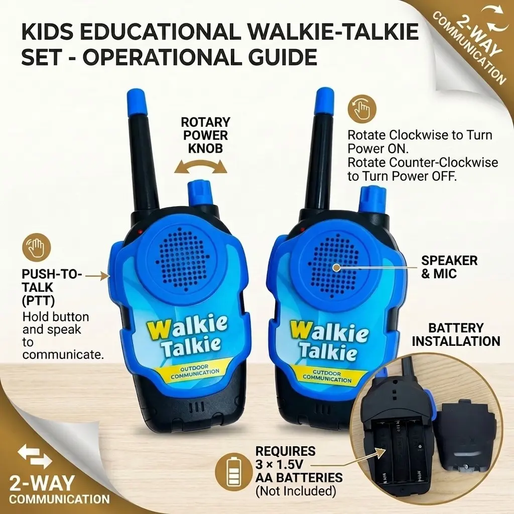 Fun Walkie-Talkie Toy Set, Cs Tactical Communication Experience, High Clarity Long Range, Ideal for Outdoor Adventures, Perfect Gift
