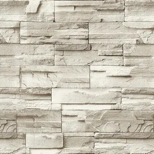 Peel and Stick Faux Brick Stone Wallpaper 17.7"×118.1" Removable Decorative Vinyl Contact Paper Faux Stone Backsplash for Kitchen Bathroom Wall Decor