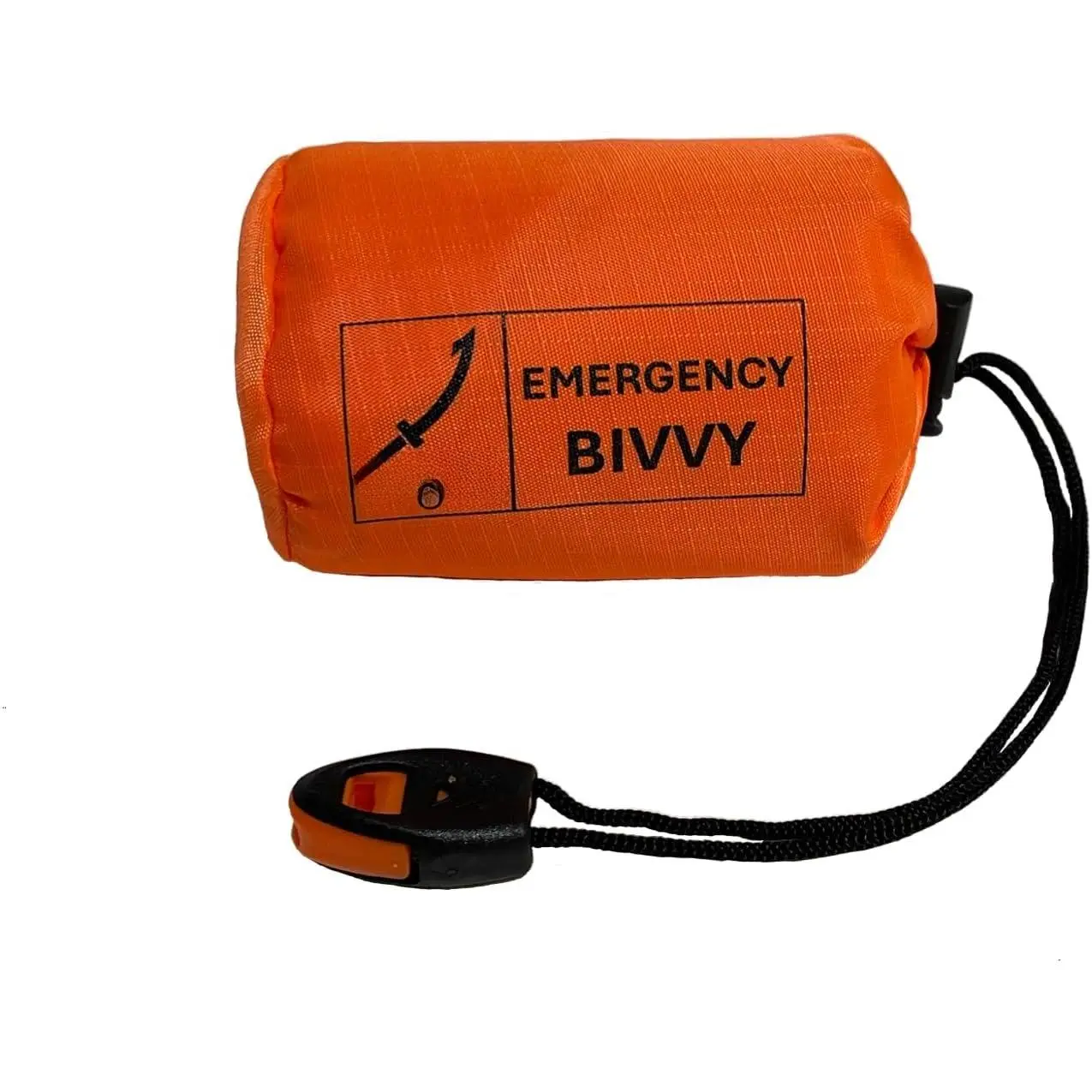 Bivvy Bag - Mylar Sleeping Bag, Space Blanket shelter, Reflects 90%  Heat, Ripstop Carry Bag w/Whistle
