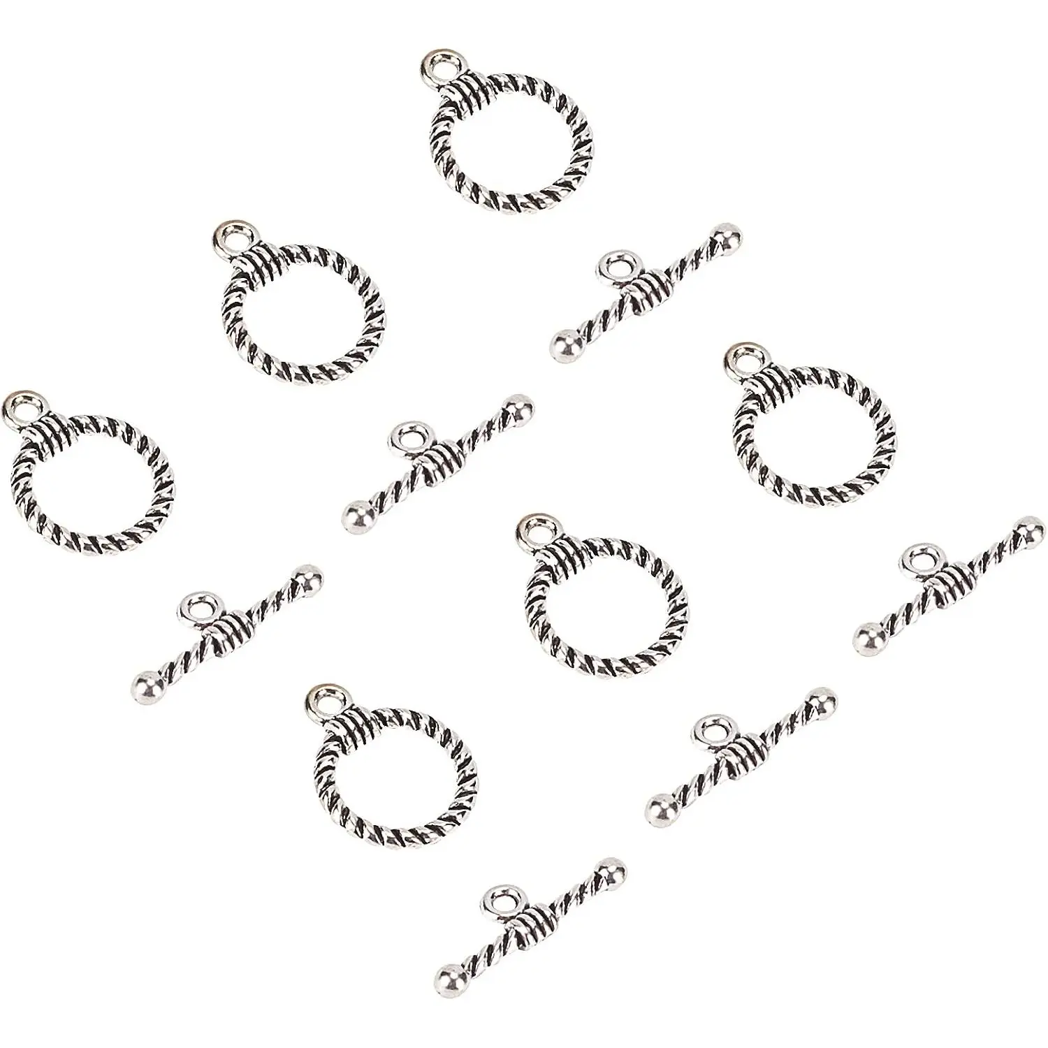 20 Sets Toggle Clasps, 19mm Tibetan  Clasp T-bar Closure Clasps  Toggle Clasps TBar Clasps Bracelet Closure Clasps for Necklace Bracelet  Making, Antique