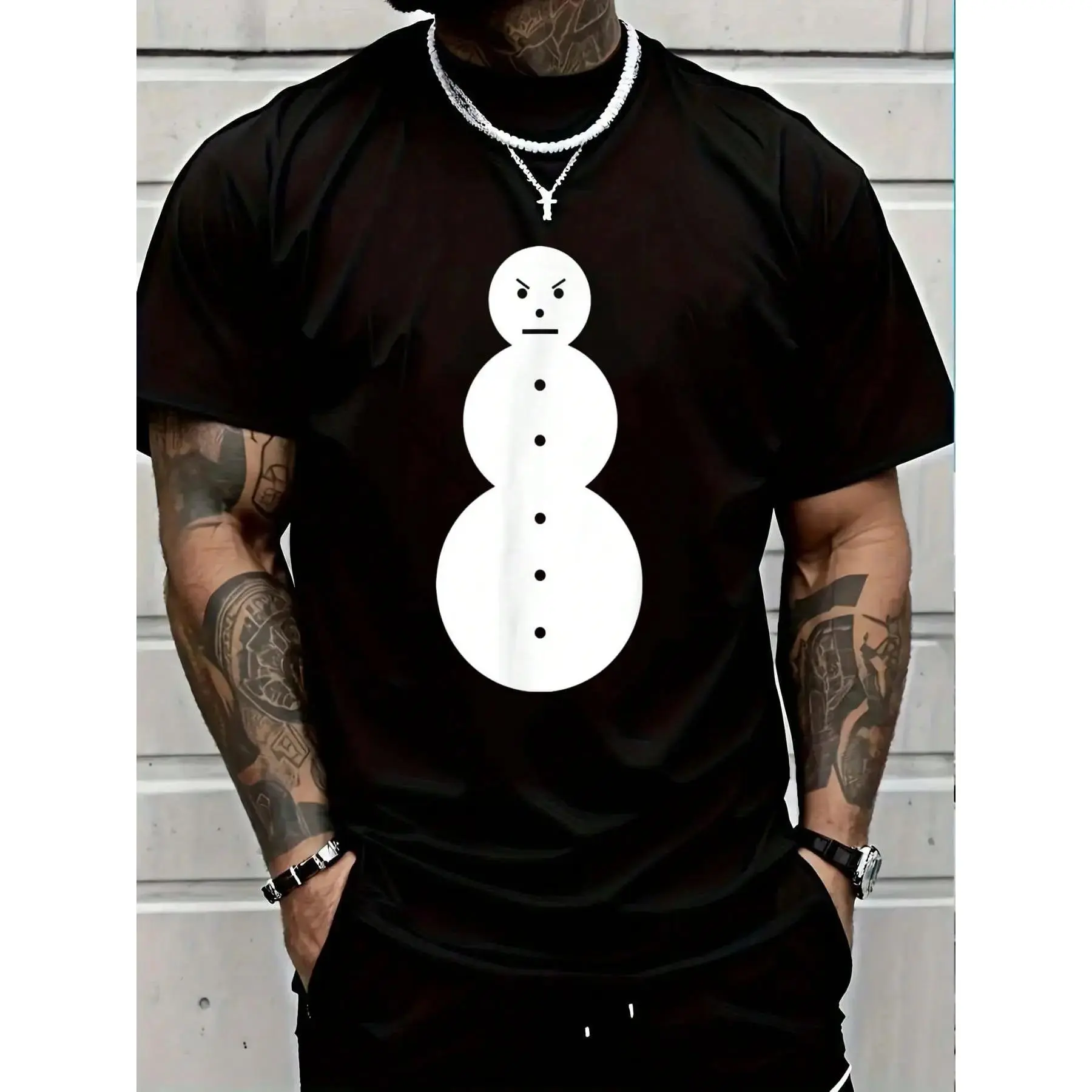 Cotton Funny Angry Snowman - The Jeezy Snowman T-Shirt Women's Men's Graphic Tee Crew Neck summer vacation Tops