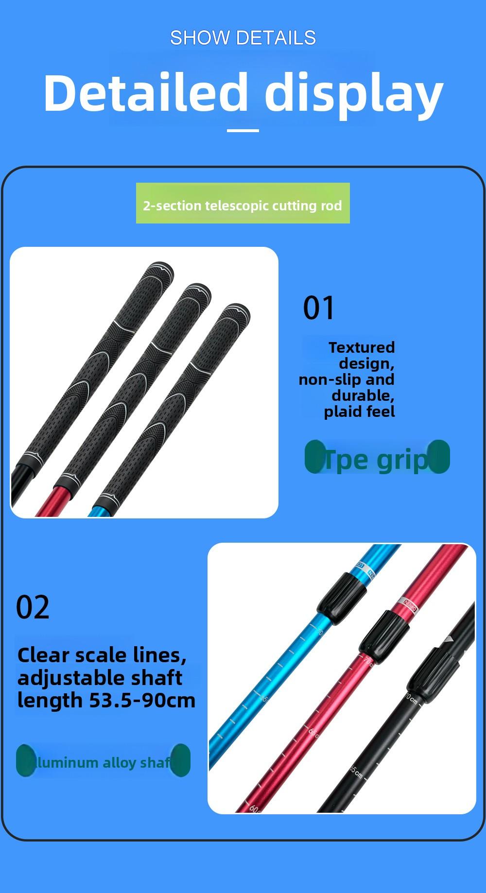 Outdoor Golf Three-Section Telescopic Chipping Club Extendable Practice Club for Indoor & Outdoor Use