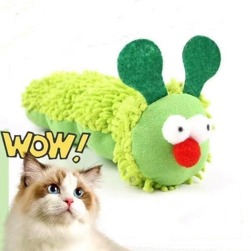 Caterpillar Shaped Cat Toy, 1 Count Interactive Plush Caterpillar Toy, Soft Fabric Pillow, Exciting Toy for All Varieties and Sizes