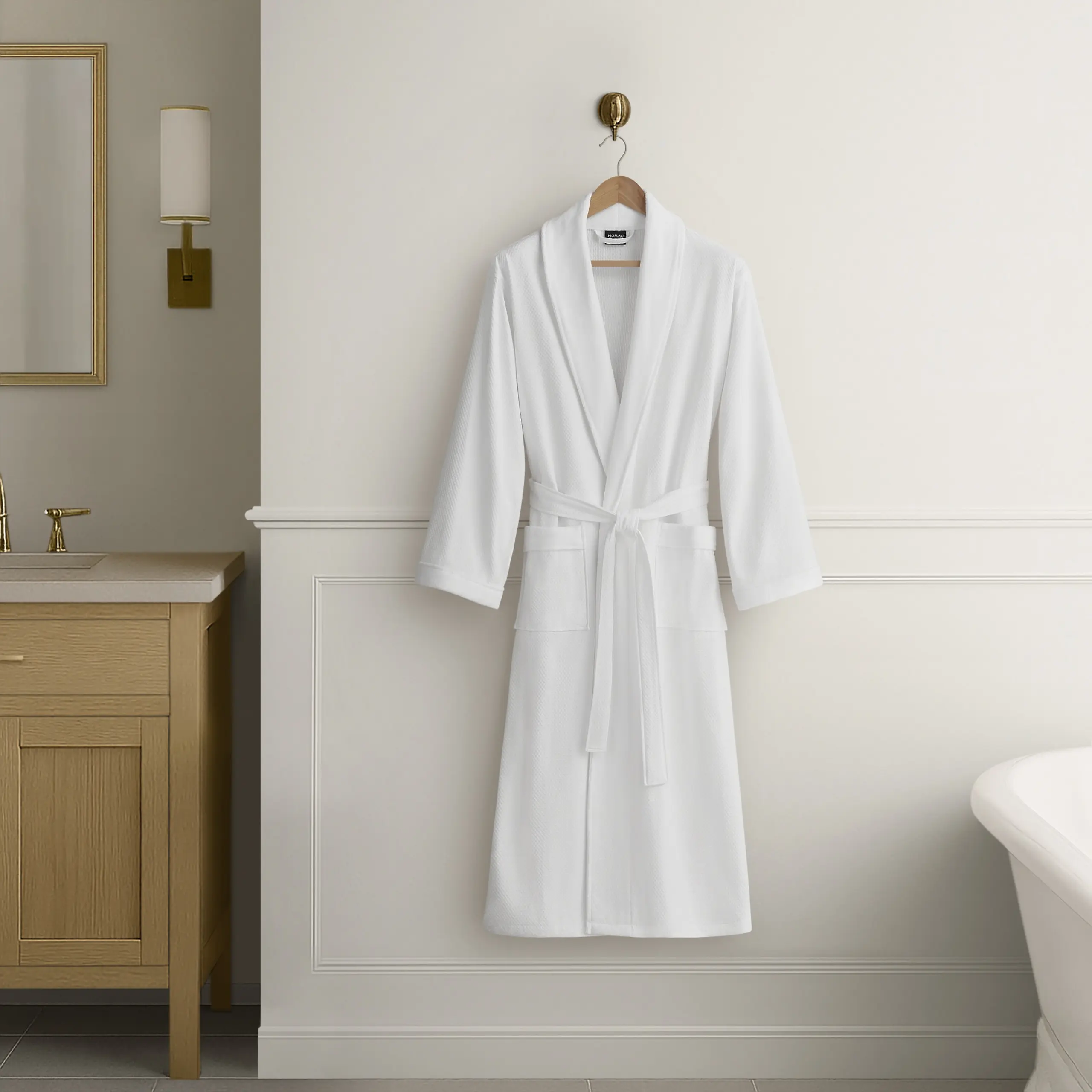 ARCH Luxury One Size Bath Robe Plush Absorbent Spa Robe Soft Cotton Blend Terry Cloth Robe for Men and Women Hotel Quality Bathrobe for Bath, Pool, Sauna, Home Spa, Loungewear, White, Home Furniture and Household Product Search Terms