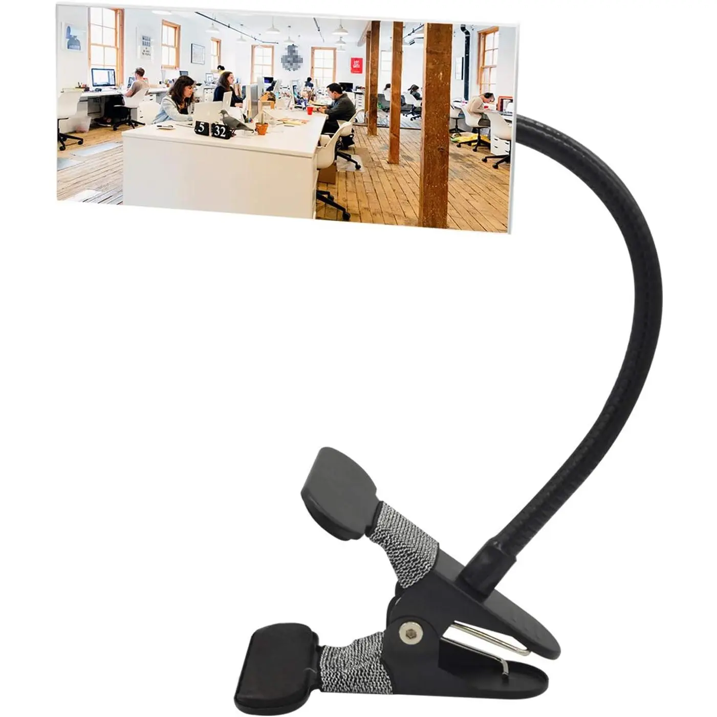 Clip On Security Mirror, Convex Cubicle Mirror for Personal Safety and Security Desk Rear View Monitors or Anywhere (6.69" x 2.95", Rectangle)
